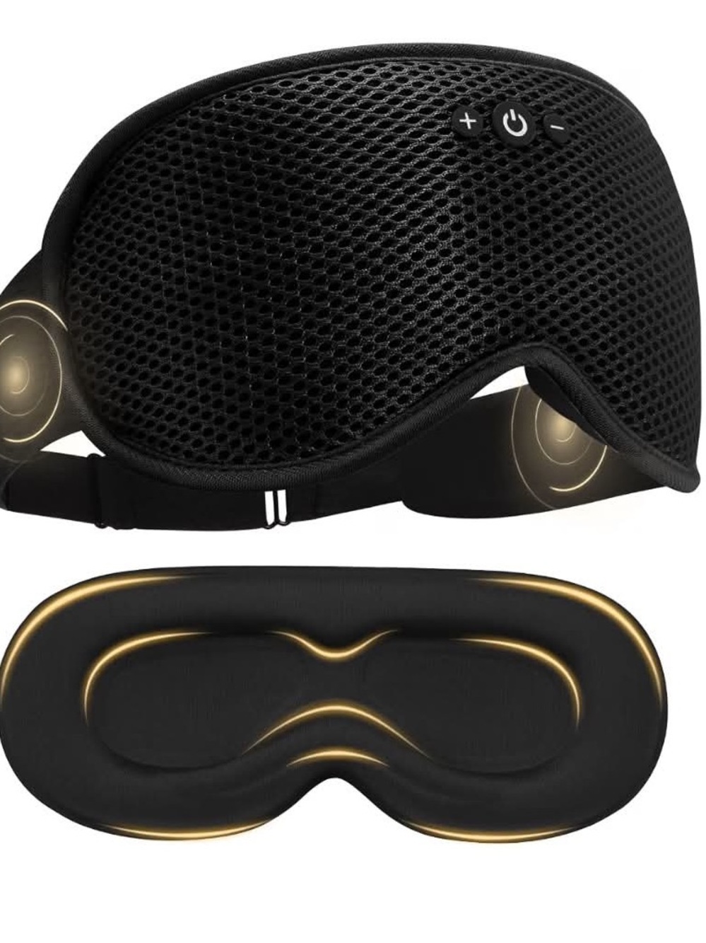 Bluetooth Sleep Mask w/ Headphones Removable 3D Contoured Cup Wireless Eye Mask